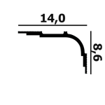 Потолочный плинтус P104